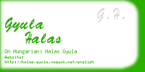 gyula halas business card